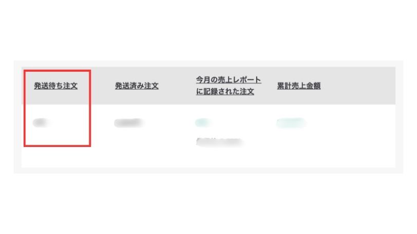 Pinkoiの売上詳細画面で「発送待ち注文」に金額が表示されている状態